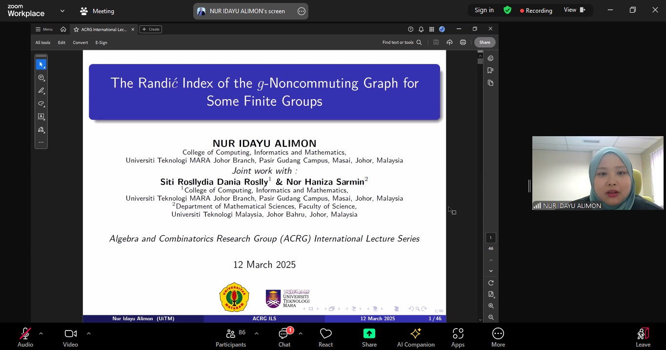 ACRG International Lecture Series Universitas Mataram Featuring Dr. Nur Idayu Alimon from Universiti Teknologi MARA