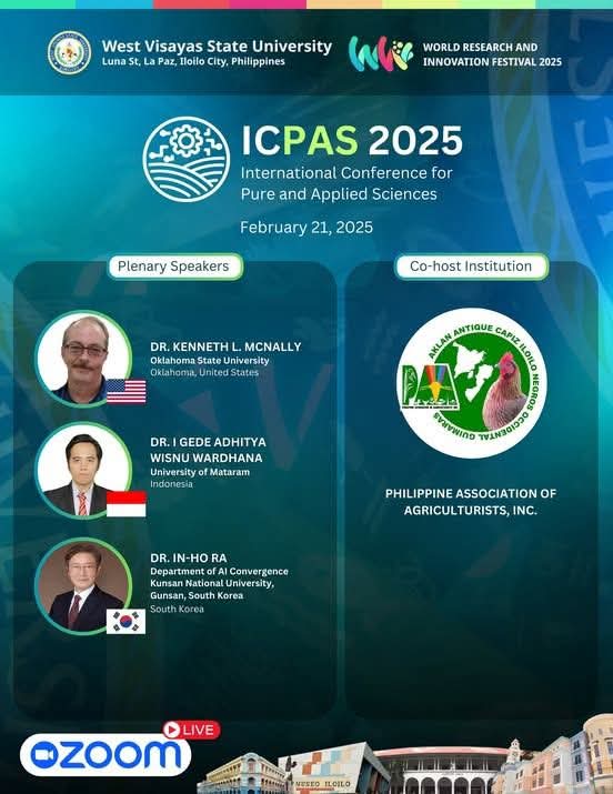 Department of Mathematics Faculty Member Invited as Plenary Speaker at the 2nd World Research Innovation Festival in the Philippines